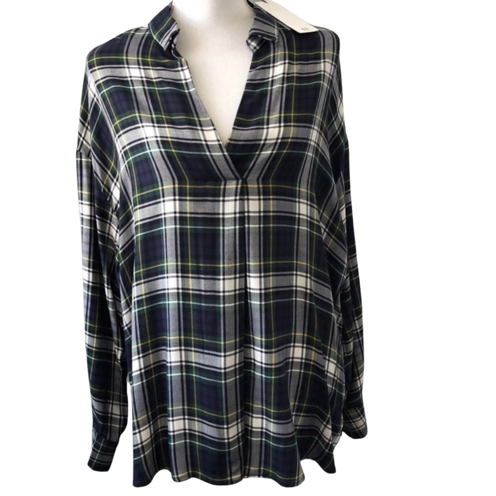 Mango Plaid Top Oversized Dropped Sleeve
Size Small Medium is NEW WITH TAGS